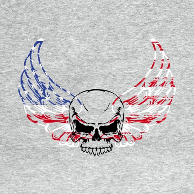 US Flag Skull T Shirt by Kibria1991